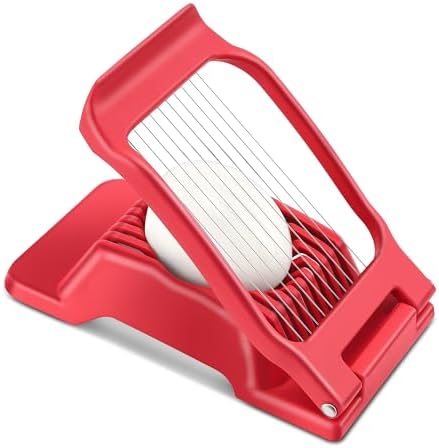 Multipurpose Heavy Duty Aluminium Egg Slicer, Stainless Steel Wire, Red by Yuzxaun