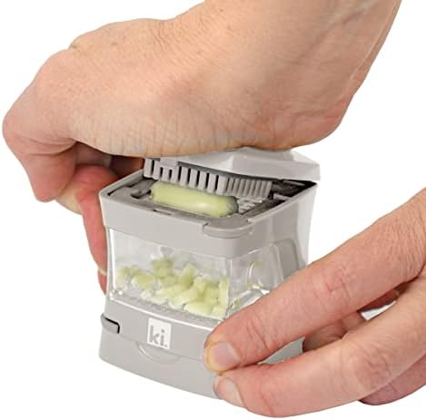 Garlic-A-Peel Garlic Press, Crusher, Cutter, Mincer, and Storage Container - Includes Silicone Garlic Peeler - Easy to Clean - Stainless Steel Blades – (Cream), standard - Image 3