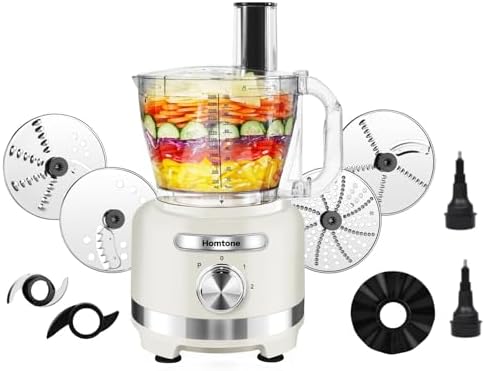 16 Cup Food Processor 600W, 9-in-1 Electric Veggie Chopper & Dough Kneader with French Fry Cutter, Slicing/Shredding/Emulsifying Blades, Family Meal Prep, Beige