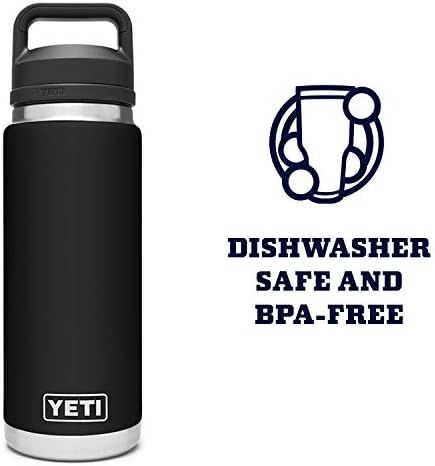 Rambler 26 oz Bottle, Vacuum Insulated, Stainless Steel with Chug Cap, Black