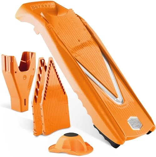 Börner Mandoline Slicer V5 (Starter Set) • Vegetable V-Slicer for Slices, Sticks & Dices in Various Sizes • With Stainless Steel V-Blade • Adjustable Kitchen Slicer • Color: Orange - Image 7