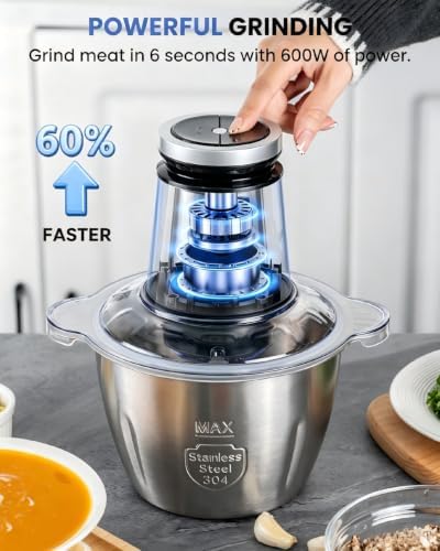 LINKChef Food Processor, 10 Cup Electric Food Chopper, 600W Meat Grinder - Image 2