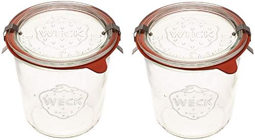 Canning Jars 742 Mold Jars made of Transparent Glass - Eco-Friendly Canning Jar - Storage for Food, Yogurt with Air Tight Seal and Lid - 1/2 Liter Tall Jar Set - (2 Jars)
