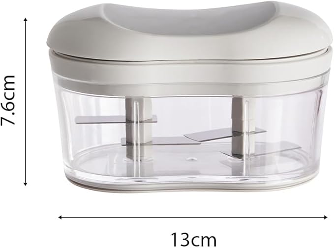 Food Chopper Manual Garlic Mincer Onion Vegetable Chopper Easy to Hand Push Garlic Cutter Portable Small Food Processor for Chili Peppers Fruits Household Kitchen