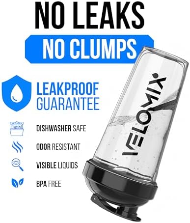 VELOMIX 6 Pack 28oz Shaker Cups for Protein Shakes, Blacks and Transparents - Image 2