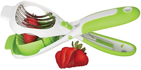 HIC Kitchen Handy Dandy Slicer For Eggs, Fruit, Mushrooms, Stainless Steel Blades, Non-Slip Grip, Spring-Loaded Action by HIC