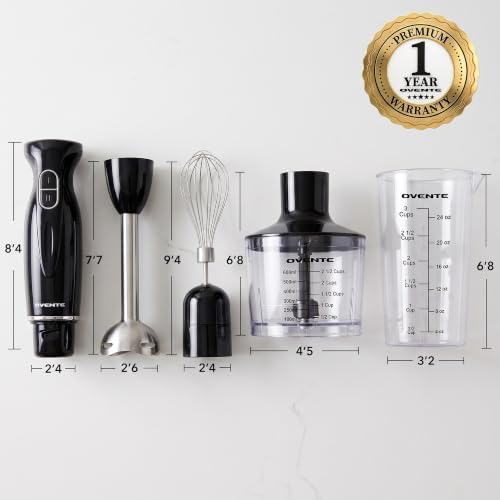Electric Hand Blender Set with 2 Mixing Speeds, Black HS565B
