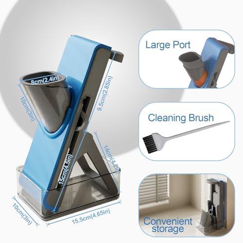 Gray Light Blue Mandoline Slicer - Potato & Vegetable Food Slicer and Chopper - Easy to Clean Kitchen Chopping Artifact