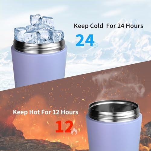 TOOFEEL Insulated Protein Shaker Bottle - 20 oz Double Walled Vacuum Metal, Keeps Cold/Hot, BPA Free Leakproof - Image 2