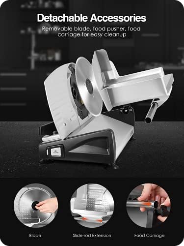 Electric Meat Slicer with 7.5” Stainless Steel Blades, 200W