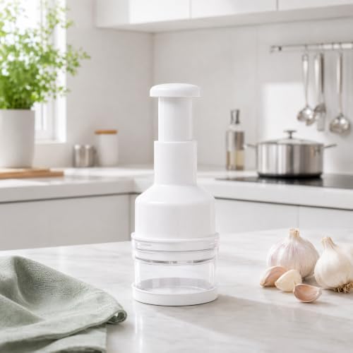 Manual Garlic Press Vertical Push Down Garlic Mincer for Kitchen Cooking