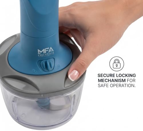 Vegetable Chopper 15.2 OZ (450 ml), Manual Food Chopper with Container & 3 Stainless Steel Blades, Push Vegetable Cutter for Onion, Salad, Nuts, Salsa, Paste & Kitchen Prep (Colour May Vary) - Image 6