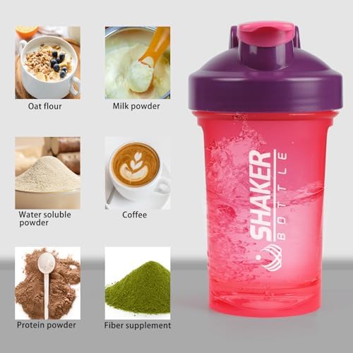 400ml Protein Shaker Bottle,Gym Small Shakes Cup with Mixing Ball - Image 6