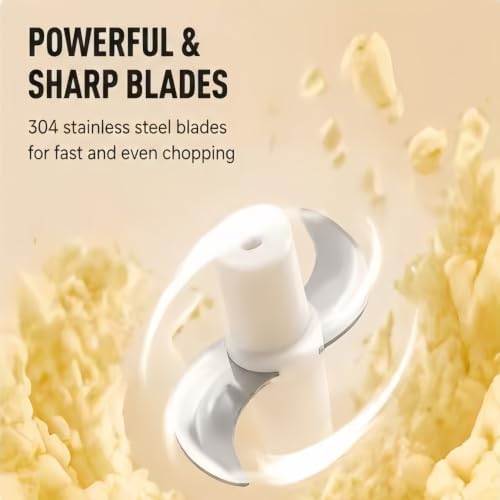 Electric Garlic Chopper, 2026 New Mini Portable Veggie Chopper, Electric Food Chopper Tool, USB Rechargeable, Wireless Veggie Grinder, for Mashing Onion, Garlic, Chili, Ginger (White) - Image 4