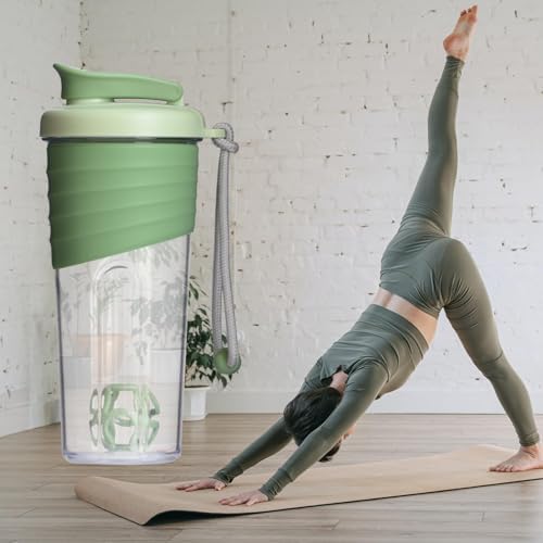 Shaker Bottle for Protein Mixes，24 oz，Protein Shaker Bottles with Whisk Ball, Mixer Bottle, Protein Bottle,Portable Pre Workout Whey Protein Drink Shaker Cup，Forest Green - Image 4