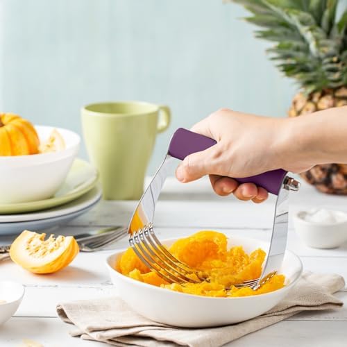 Spring Chef Large Dough Blender For Baking - Durable Pastry Blender, Purple - Image 7