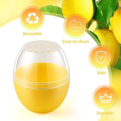 Vegetable and Fruit Storage Containers for Fridge, 4 Pcs BPA Free Reusable Food Saver - Tomato, Avocado, Onion, Lemon Keeper Holder - Refrigerator Vegetable Crisper for Keeping Food Fresh Longer