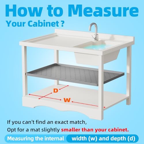 Waterproof Under Sink Mat 34" x 22", Silicone Mat, Dark Gray