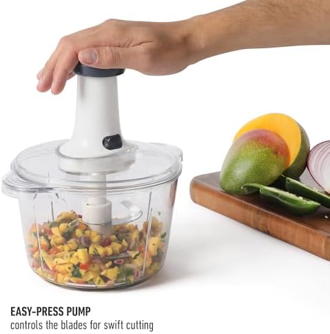 Calphalon Aero Food Chopper, Manual Vegetable Chopper with Container, Large-Capacity BPA-Free Chopping Bowl with Interchangeable Blades for Dicing, Slicing & Meal Prep - Image 4