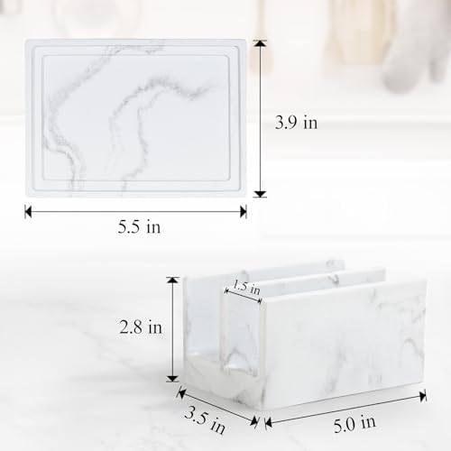 Kitchen Sponge Holder wtih Drain Tray, 2 Compartment, Gravel White