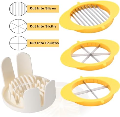 Jawbush 3-in-1 Egg Slicer with Sharp Stainless Steel Blades, Heavy Duty Multi-purpose Food Cutter for Slicing, Wedging & Quartering, Durable Blade Slicer for Hard Boiled Eggs, Strawberries & Kiwis - Image 2