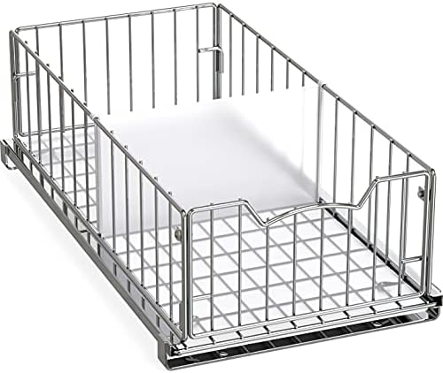 Pull-Out Cabinet Sliding Basket, 17.2Dx9.7Wx5H, Chrome