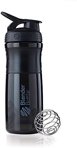 BlenderBottle SportMixer Tritan Grip Shaker Bottle, Black/Black, 28-Ounce by BlenderBottle