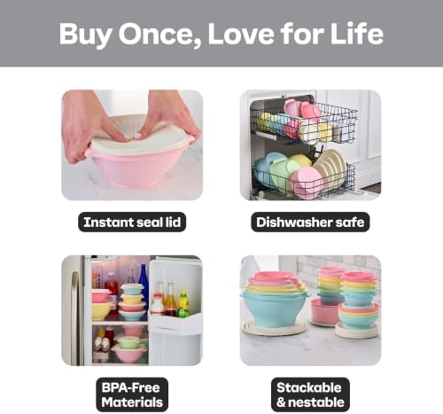 Heritage 36-Piece Vintage Pastel Set (18 Containers + 18 Lids)