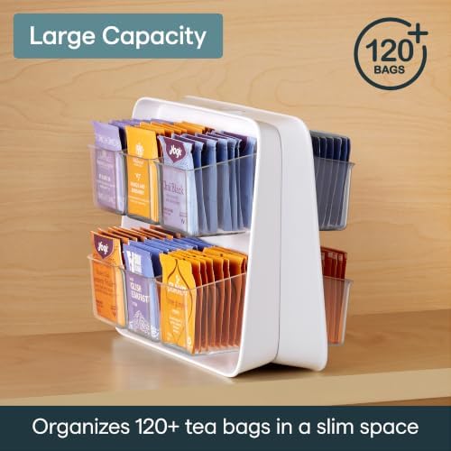 TeaStand 120 Tea Bag Organizer, Cabinet to Counter Tea Bag Caddy
