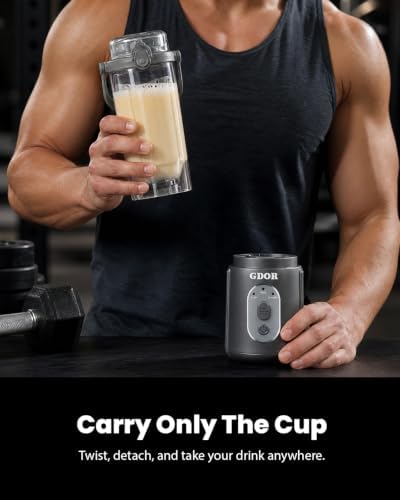 Portable Blender, Smoothie Blender Cordless, 2*23oz Cups, Auto Program