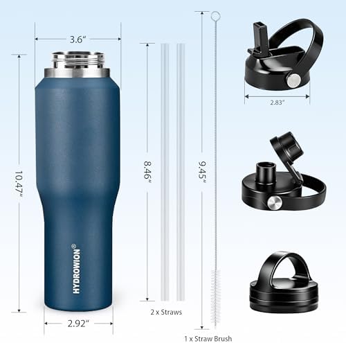 32 oz Insulated Water Bottle Stainless Steel Triple-Wall with Straw Lid Set