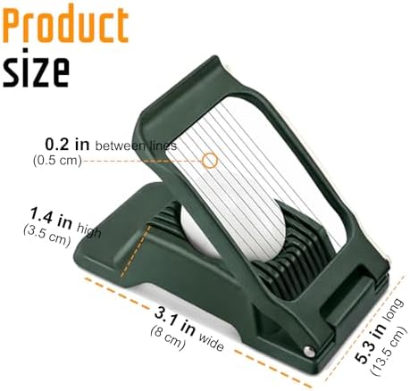 Multipurpose Heavy Duty Aluminium Egg Slicer, Stainless Steel Wire, Green - Image 3