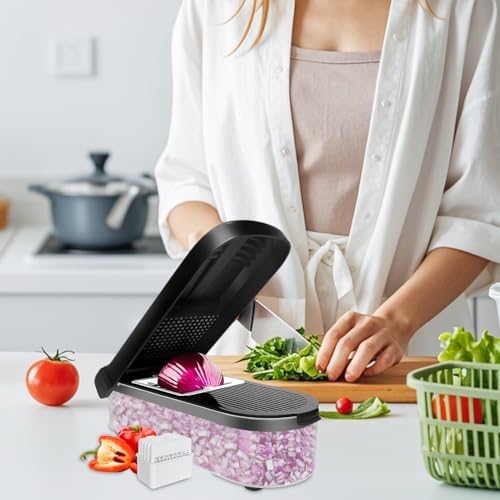 Vegetable Chopper With Container Multifunctional, Stainless Steel - Image 3