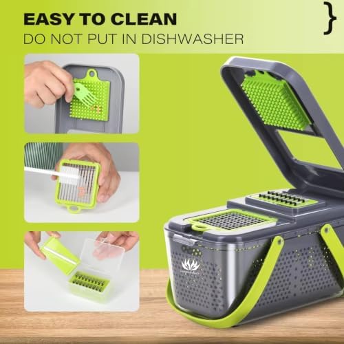 Vegetable chopper & Fruit Chopper, Mandolin Food Slicer, Veggie Shredder with Container, Essential Kitchen Gadgets (22 in 1)
