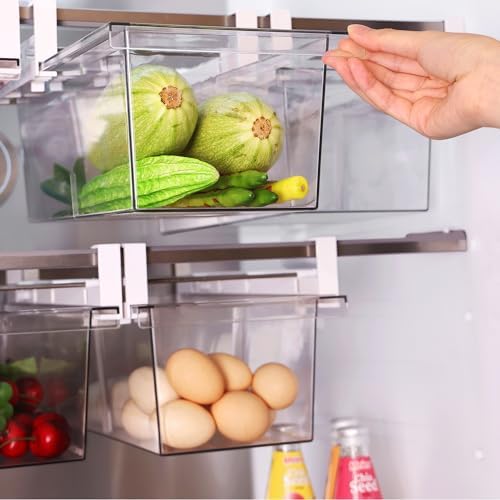 2 Pack Extra-Large Deli Drawer Organizer for Refrigerator Pull Out