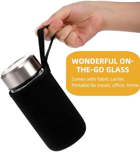 WRINGKIT 2 Pack Glass Juice Bottles with Lid, 12Oz Wide Mouth Shaker Bottle - Image 4