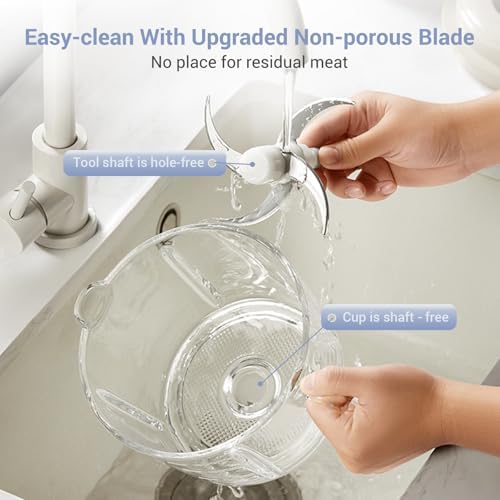 Bear Food Processor, 400W Electric Food Chopper with Handheld Glass Bowl - Image 3