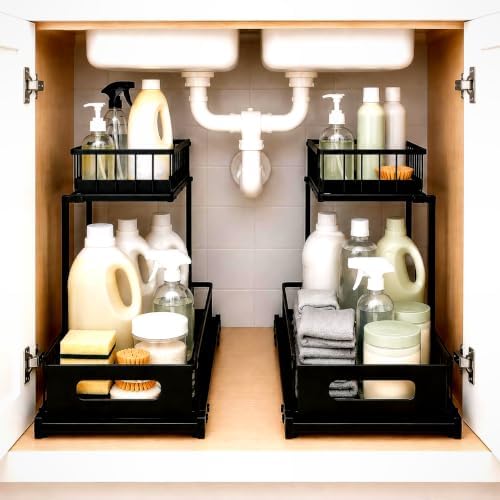Apex & Co. 2-Tier Under Sink Organizer with Pull-Out Sliding Drawer, 1 Pack