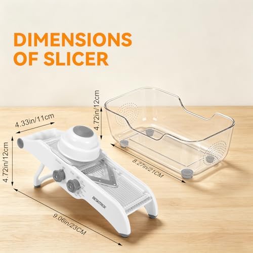5-Speed Adjustable Mandoline Slicer Manual Veggie Cutter with Safety Guard - Image 4