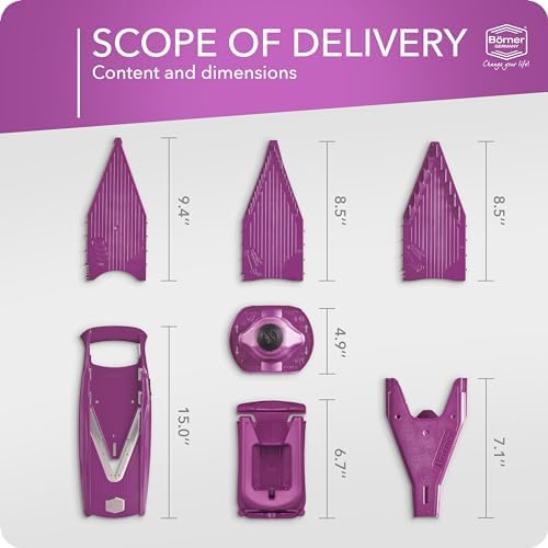 Börner V5 PowerLine Vegetable Cutter Professional Set (7 pcs.) • Vegetable Cutter (V-Planer) for Fruit & Vegetables + Accessories • 8 Cutting Types • Kitchen Planer Set - Image 6