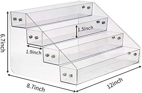 Acrylic Spice Rack, Tiered Spice Rack Shelf Seasoning Organizer