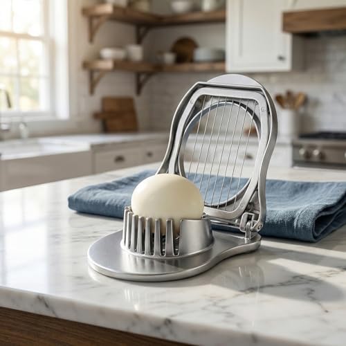 Professional Stainless Steel Egg Slicer - Heavy Duty Egg Cutter with Reinforced 304 Wires, 100% Dishwasher Safe, Rust-Proof Slicer for Boiled Eggs, Strawberries, and Mushrooms - Image 2