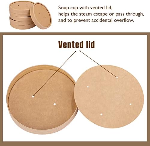 Wuadua Soup Containers with Lids Paper Ice Cream Containers 16oz 25 Pack - Image 3