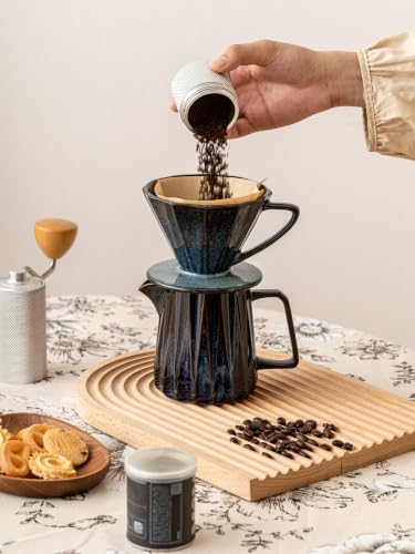 Ceramic Pour Over Coffee Maker With 40 pcs Paper Filter