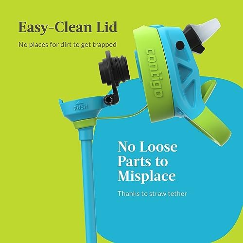 Kids Water Bottles, Cleanable Straw, BPA-Free, 20oz, 2-Count