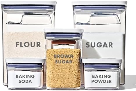 OXO Good Grips 8-Piece Prelabeled Baking POP Container Set