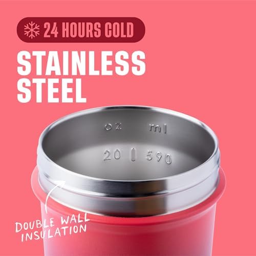 BlenderBottle Sport Sleek Stainless Steel Shaker Bottle 25 oz Sangria Ombre - Image 3