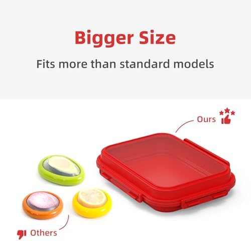 2 Pack Silicone Food Fresh-Keeping Storage Containers with Lid(12 Cups /96 oz) BPA-Free Leakproof Lock Clips Versatile Fridge Storage Containers Space Saving & Expandable Red
