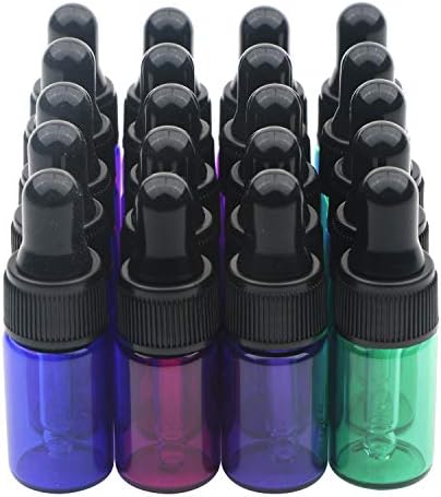Kesell 3ml Mini Glass Dropper Bottles, 20Pack, Multicolor by Kesell