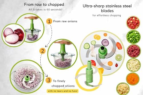 Brieftons Express 8.5-Cup Large Manual Vegetable Chopper and Veggie Cutter - Image 4